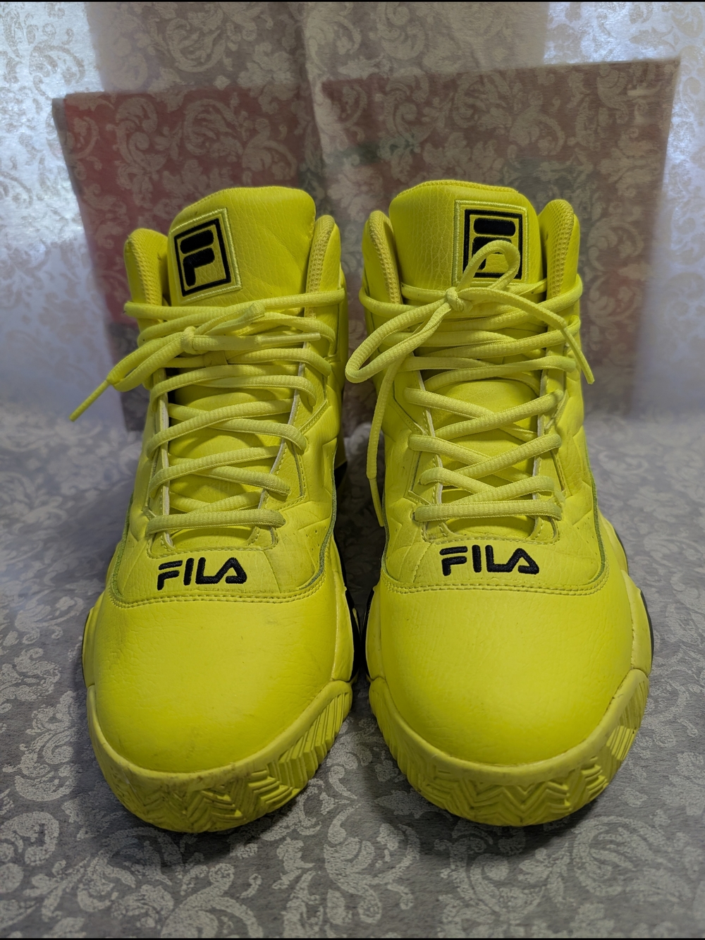 FILA High-Top Sneakers in Neon Yellow